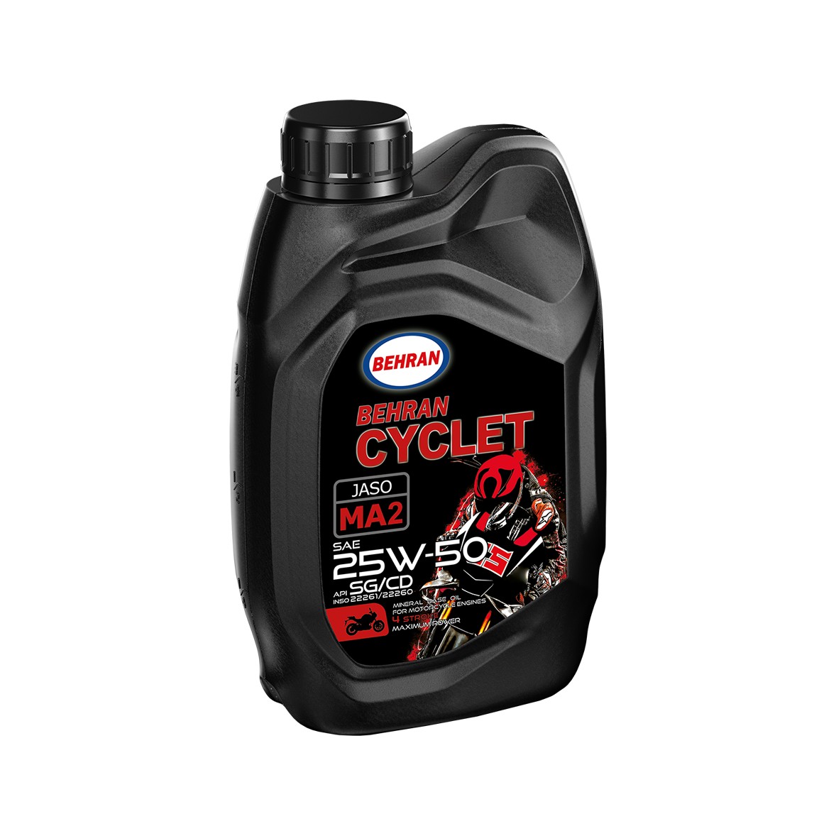 روغن موتور سیکلت 25w50 MA2 SG بهران حجم 1 لیتر